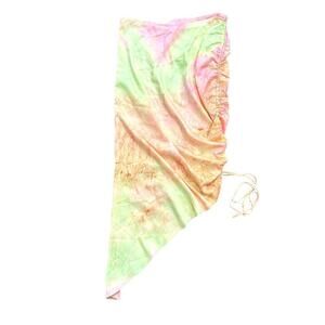 Bobbles & Lace Asymmetrical Tie Dye Skirt in Multi, Size M​​​​